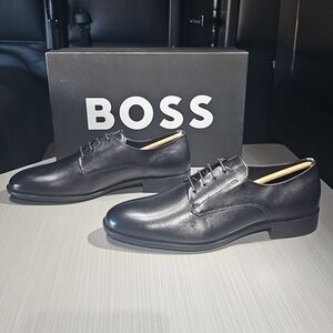 BOSS‎ by Hugo Boss Colby Derby Patent Leather Dress Shoes In Black 9.5 US NEW